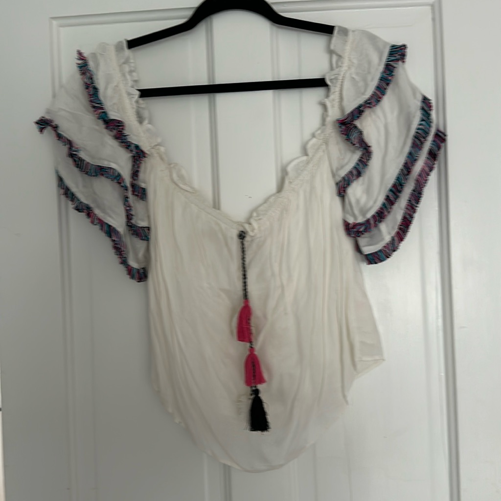 Red Carter Off The The Shoulder Top